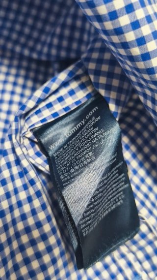 Camisa Tommy Hilfiger cuadros azul y blanco Talla