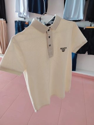 Camisa Polo Beige Jeans Milano