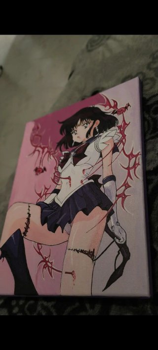 Cuadro Sailor Saturn pintado a mano
