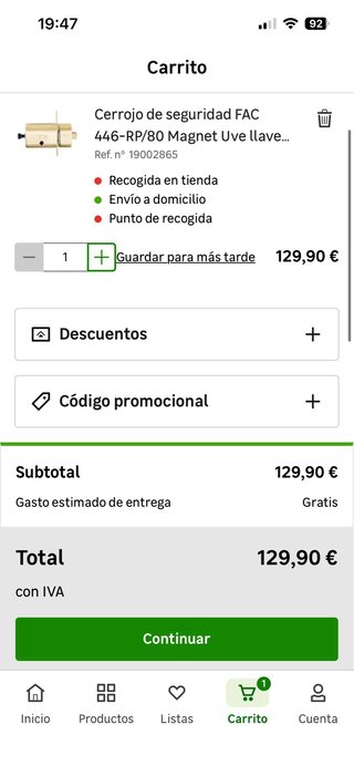 Cerrojo seguridad FAC 446-RP/80 dorado