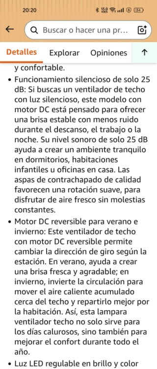 Ventilador Techo con Luz y Mando grafito/madera