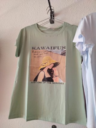 Camiseta KAWA FUS con estampado mujer