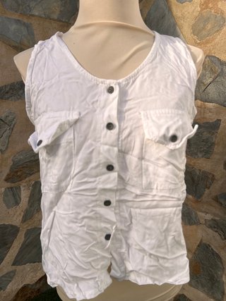 Blusa Tencel sin mangas Made in Italy