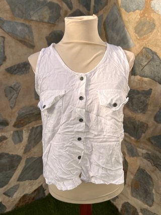 Blusa Tencel sin mangas Made in Italy