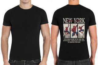 Camiseta Spiderman Negra Talla M-S-L