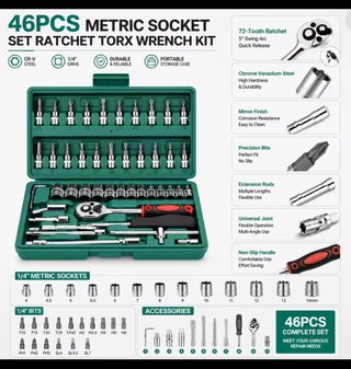 Estuche vasos 46 pcs+Embudo+Martillo cristales