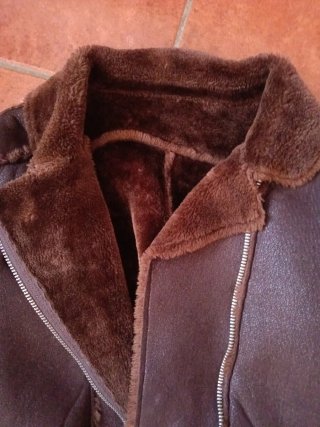 Chaqueta Biker Pelo Sintético Marrón