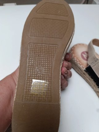 Alpargatas M PLUS Mujer Beige y Negro