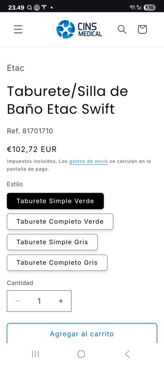 Taburete Ducha Etac Swift