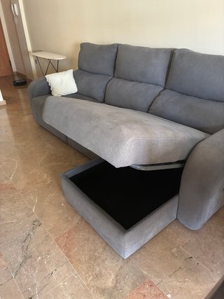 Chaiselongue gris de tela