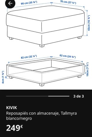 Reposapiés KIVIK Ikea Almacenaje sofá
