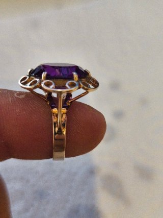 Anillo Oro Vintage Amatista 9K