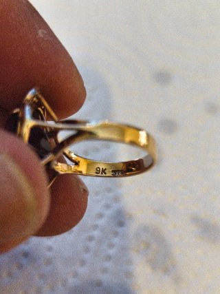 Anillo Oro Vintage Amatista 9K