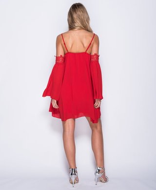 Vestido Acampanado Rojo Nuevo