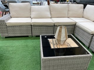 Conjunto Terraza Mimbre Beige/Gris