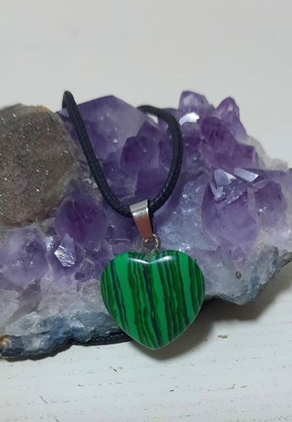 Colgante Corazón Malaquita - 2 cm x 2 cm