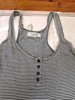 Vestido playero rayas blanco y negro