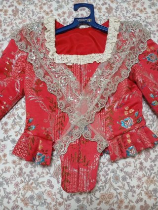 Traje Fallera Niña Siglo XVIII Rojo Sandía