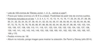 Lote cromos Disney Junior Panini