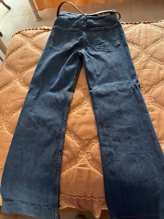 Pantalón vaquero Zara ancho azul