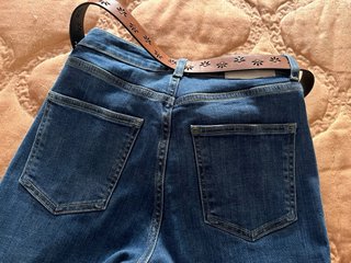 Pantalón vaquero Zara ancho azul