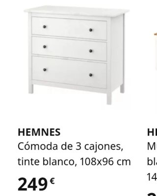 Cómoda Cajonera Ikea Hemnes Blanca