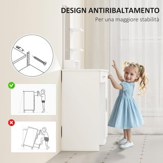 Espejo de Maquillaje, Mesa de Maquillaje con Cajón, Armario, Estantes Abiertos y Estante Regulable, Mesa de Tocador para Dormitorio, Moderna, 90X38X138 Cm, Blanca