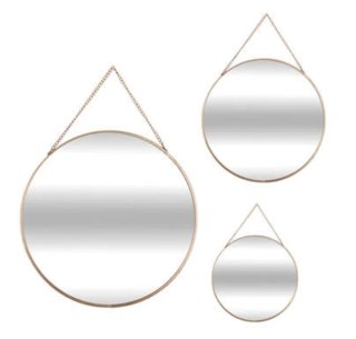 NUEVOS! SET 3 ESPEJOS DORADOS 20/24/29 cm