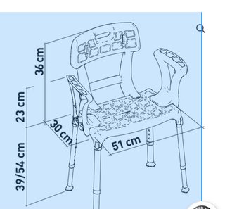 Silla de ducha con reposabrazos Portofino 150kg