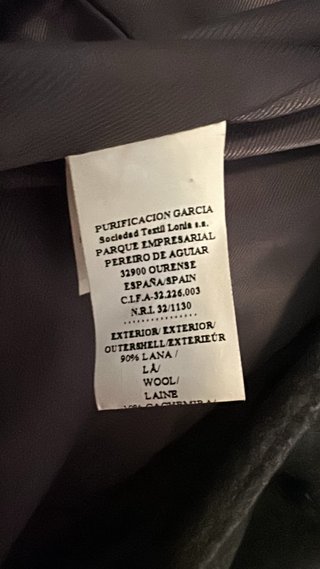 Purificación García Abrigo Mujer T42 Gris Lana
