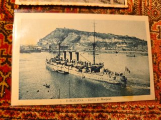 Postal 1931 Barcelona Castillo Montjuïc
