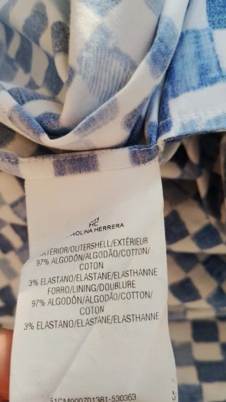 Vestido Carolina Herrera Azul y Blanco