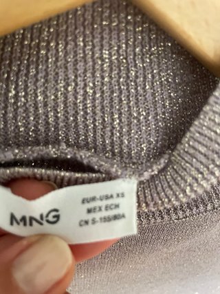 Jersey fino rosa plateado Mango