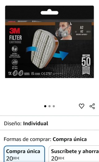 3M Respiratore per pittura 6002 A2P2