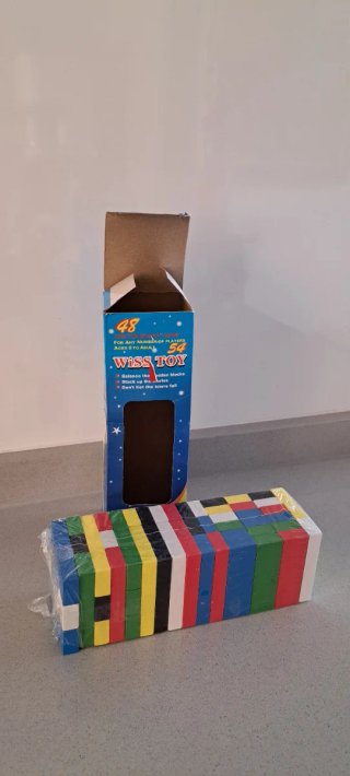 Cubo Bloques Construcción, juego y Torre Madera