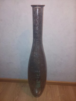 Jarrón decorativo de cristal gris y verde