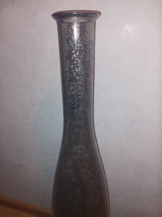 Jarrón decorativo de cristal gris y verde