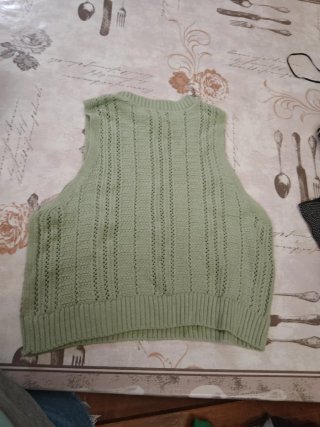 Camiseta punto Stradivarius verde Talla S