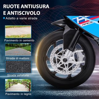 Moto para Niños 18-60 Meses Modelo BMW HP4 Con Faros, Música Y Pedales, en PP Y Metal, 82.5X42X54 Cm, Azul