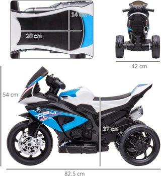 Moto para Niños 18-60 Meses Modelo BMW HP4 Con Faros, Música Y Pedales, en PP Y Metal, 82.5X42X54 Cm, Azul