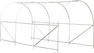 Invernadero de Jardín en Túnel 4X2X2 M con Puertas Enrollables y Ventanas, Invernadero para Huerto con 4 Refuerzos Diagonales, Estructura de Metal y Cubierta de PE, para Huerto, Verduras, Flores, ...