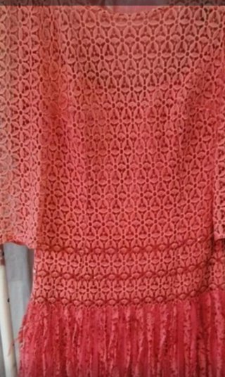 VESTIDO CEREMONIAS CALADO CON TRANSPARENCIAS