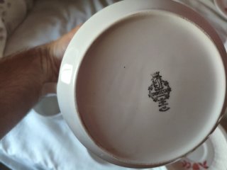 Juego de café Pontesa blanco y rojo