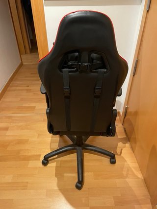 Silla Gaming Negra/Roja con Ruedas