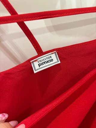 Blusa roja tiras cruzadas, con forro