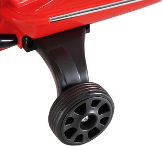 Vespa Moto Eléctrica para Niños, Motorino Eléctrico de 6V para Niños de 3-6 Años con Música MP3 USB Tarjeta TF, Ruedas de Soporte, Luces y Sonidos, 2-3Km/H, 102X50.5X75.5 Cm, Rojo