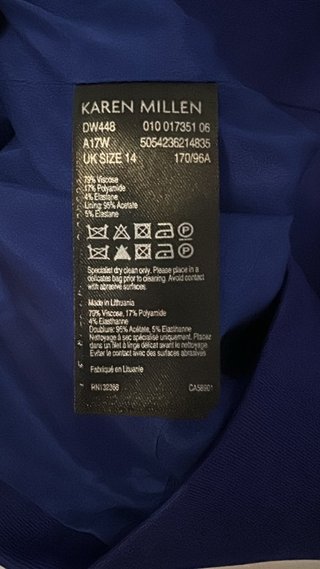 Vestido tubo azul cobalto Karen Millen Talla 42