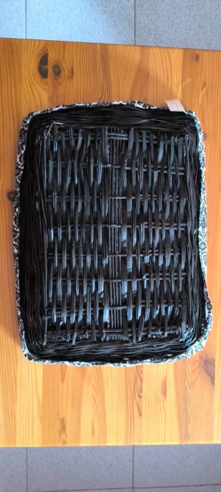 Cesta mimbre decorativa funda damasco