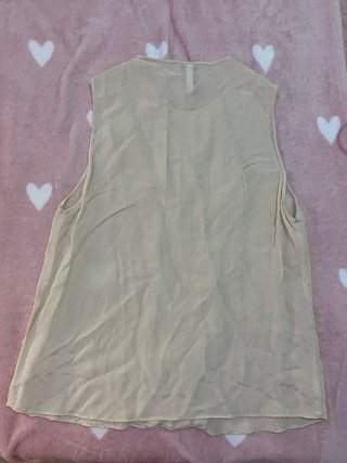 Blusa camisa sin mangas beige Mango beige S nueva