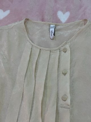 Blusa camisa sin mangas beige Mango beige S nueva